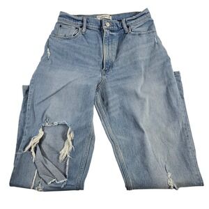 Abercrombie Fitch 90s Straight Ultra High Rise Jeans Womens 30 10R Light Wash